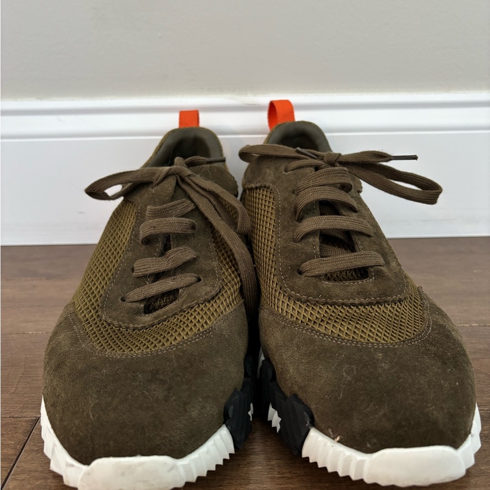 Men's Army green and Orange Sneakers - Picture 4 of 5